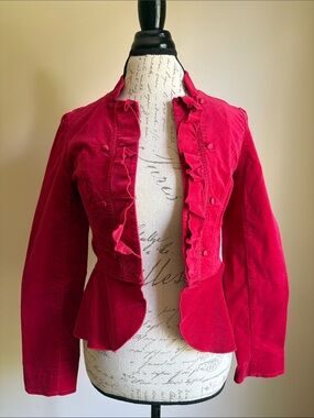 White House Black Market Red Velvet Blazer